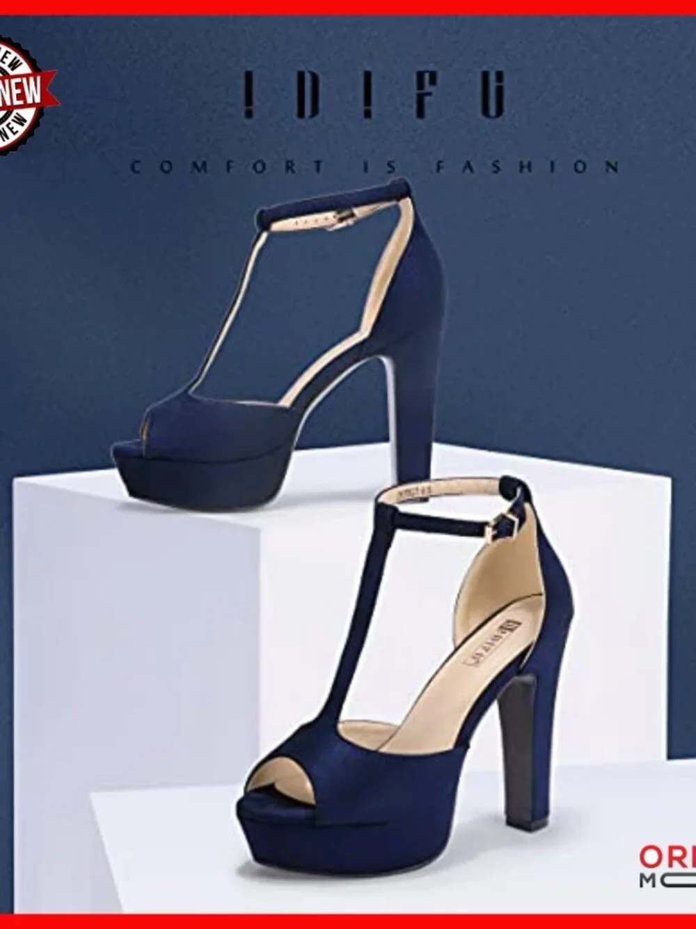 Platform Chunky Heels T-Strap Peep Toe Sandals Wedding Party Prom Shoes